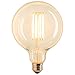 Sunlite 80467 LED G40 Edison Globe Light Bulb 8 Watts (100W Equivalent), Standard E26 Base, 880 Lumens, Dimmable, Decorative Clear Glass, Antique Filament, 1 Pack, 2200K Amber