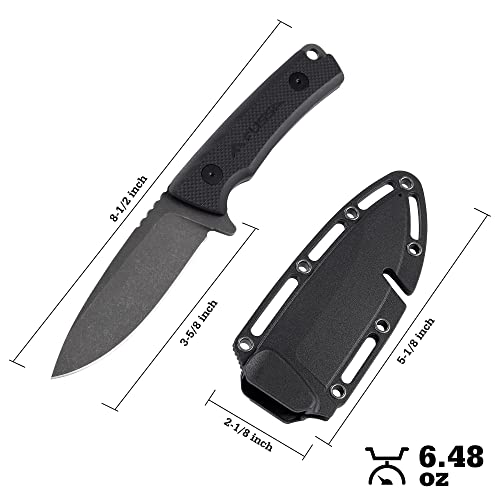 Flissa D2 Fixed Blade Hunting Knife, G10 Handle, 8.5\