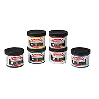 Speedball 4504W Fabric Screenprinting Ink Set, Black, Green, White, Blue, Yellow, Red 6 Pack