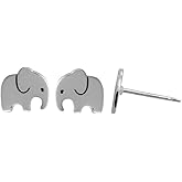 Boma Jewelry Sterling Silver Elephant Animal Stud Earrings