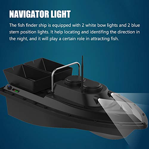 Angelköderboot, Dual Motor Fish Finder-Schiff, RC-Köderboot mit LED-Navigator-Licht, max Laden 1.5kg, RC-Entfernung 500m… – Bild 8