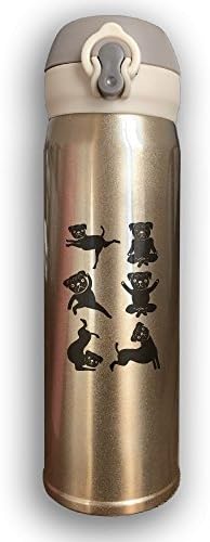 Personalized Dog Yoga Poses Thermos Vacuum Insulated Stainless Steel Water Bottle , 17 Ounce , Yellow