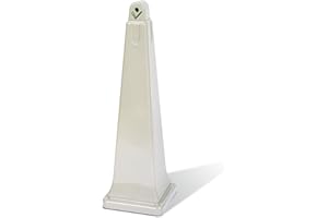RUBBERMAID COMMERCIAL PRODUCTS Rubbermaid Commercial Grounds-Keeper Cigarette Waste Collector, Pyramid, Plastic/Steel, Beige (257088BG)