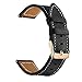 LDFAS Compatible for Vivoactive 5/3 Bands, 20mm Leather Watch Strap with Rose Gold Metal Buckle Compatible for Garmin Venu 2 Plus/Venu Sq 2 Bands, Brown+Black (2 Pack)