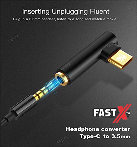 FASTX™ Trending L-Shaped PUBG Connector, Mobile Gaming Connector, Earphone Audio Jack Adapter USB-Type C to 3.5 mm Stere