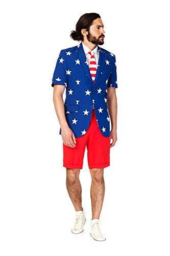 OppoSuits Men's Stars and Stripes Party Costume Suit