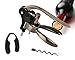 Rabbit Wine Bottle Opener Corkscrew by Vinоbar Best Set with Foil Cutter and Teflon-Coated Stainless Spiral/Worm Screwpull packed in a Classic Black Gift Style Box ideal for daily use