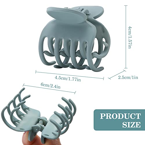 12 PCS Small Hair Claw Clips, Neutral Double Row Teeth Hair Clips for Women Girls, Small Claw Clips for Thin Short Hair, 1.6\