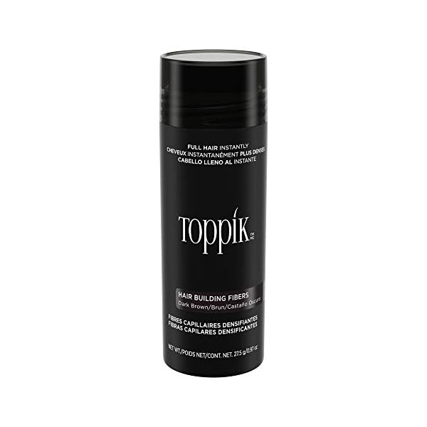 TOPPIK-Hair-Fibers-Dark-Brown-275-g Toppik Hair Building Fibres Powder, Dark Brown, 27.5g Bottle - for A Thicker-looking Hairline, Crown and Beard, Instant…