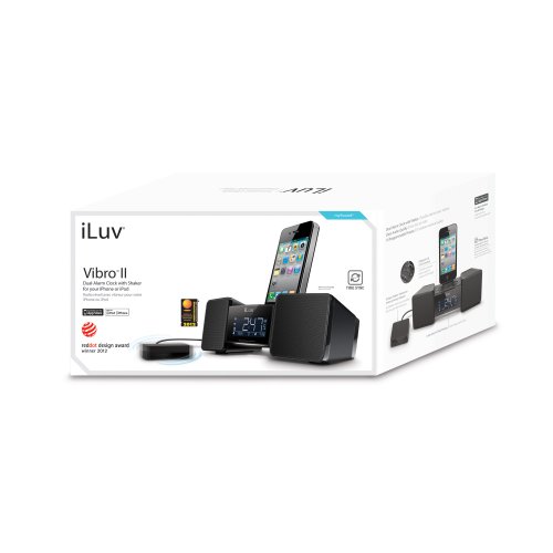 iLuv IMM155BLK Vibro II Alarm Clock 30-Pin Speaker Dock with Bed Shaker (Black) - old Model - Thumbnail 3