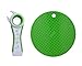 Bottle Opener and Can Jar Opener Gripper Pad Help Screw Off Top Caps and Pull Tabs Assist to Pry Lids Off 5 in 1 Multi Lid Remover. (Green White With Green Non Slip Pad)