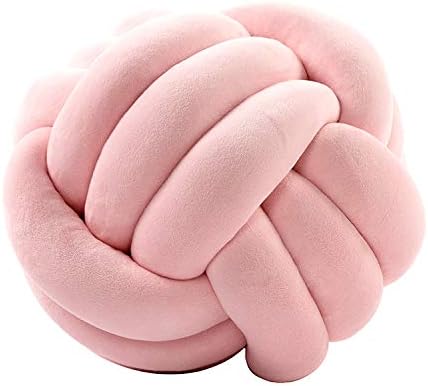 Aminiture Knot Ball Pillows -Children Room Decoration Plush Toys Baby Photography Props (Pink 12inch)
