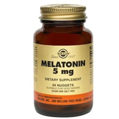 Amazon.com: Melatonin, 5 mg, 60 Nuggets by Solgar (Pack of 1): Health & Personal Care