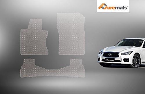 Puremats Infiniti Q50 Floor Mats 3-pc set - All Weather Heavy Duty - Crystal Clear - (2014-2015-2016-2017)