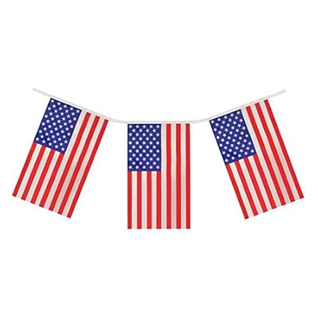 G2PLUS Flaggenkette Fahnenkette, 11M Wimpelkette mit 40 Amerika Fahnen Flaggen Perfekte Dekorationen für Bar, Party, Festival