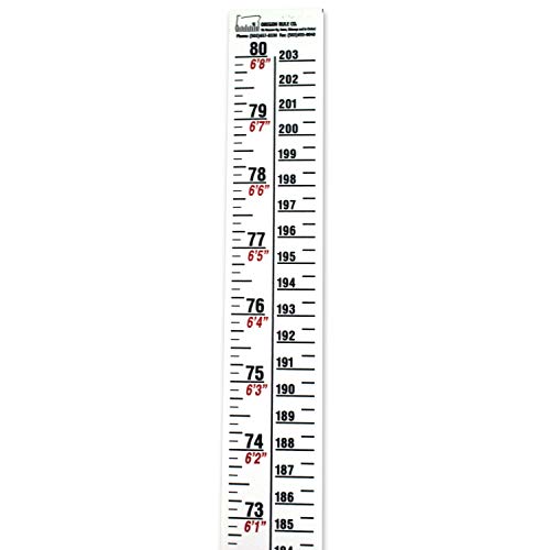 Height Rule - Fractional/Metric - 80 Inch/203 Centimeter Long - White