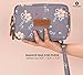 VEXTROFORT Small Makeup Bag for Purse Travel Cosmetic Bags for Women with Brush Organizer and Detachable Handle Waterproof (Gray)