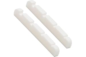 DIAO79NI 2Pcs Basic 42mm Flat Bottom Bone Slotted Bass Nut for 4 String Bass Guitar, 42x3x5.5mm