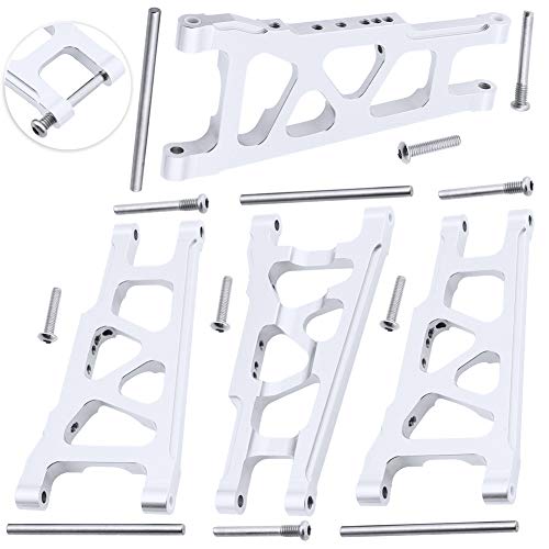 Hobbypark Front / Rear Aluminum Suspension Arms w/Screw pins Replacement of 3655x for RC Traxxas 1/10 Slash 4x4 4WD Stampede 4x4 Rally XO-1 HQ727 Option Hop Ups (4-Pack) (Sliver)
