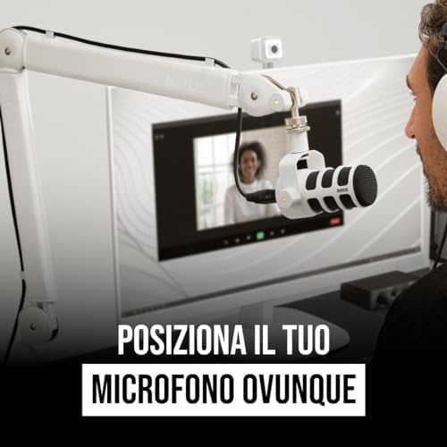 PSA1+ - Braccio professionale da studio con smorzamento a molla e gestione dei cavi (Bianco)