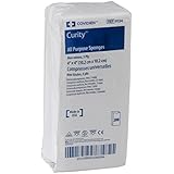 Covidien 9134 Curity Non-Woven All-Purpose Sponge, Non-Sterile, 4" x 4", 3-ply