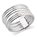 Mimi 925 Sterling Silver 7 Day 7 Band Stacked Stacking Band Ring
