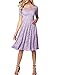 AONOUR Women's Vintage Floral Lace Elegant Cocktail Formal Swing Dress with Short Sleeve