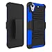 HTC Desire 626s Case, HTC Desire 626 Case, EC™ Heavy Duty Hybrid Armor Dual Layer Holster Case with Kickstand + Belt Swivel Clip for HTC Desire 626 (Black/Dark Blue)