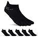 Mens No Show Toe Socks 6 Pairs Original Weight Low Cut Running Toe Socks 8-10.5