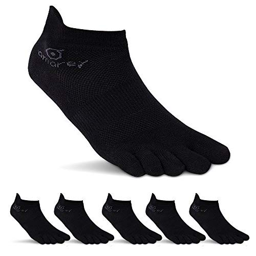 Mens No Show Toe Socks 6 Pairs Original Weight Low Cut Running Toe