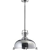 Quorum 804-17-14 Transitional One Light Pendant from Pendants Chrome Collection in Chrome Finish,