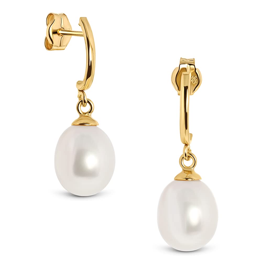 Miore Earrings Women Drop earrings Freshwater Pearls Yellow Gold 14 Kt / 585