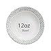 Royalty Settings Hammered Collection Plastic Plates, Disposable Wedding Dinnerware, Set of 40 Elegant Hammered Designed Plates, White/Silver, 7.5
