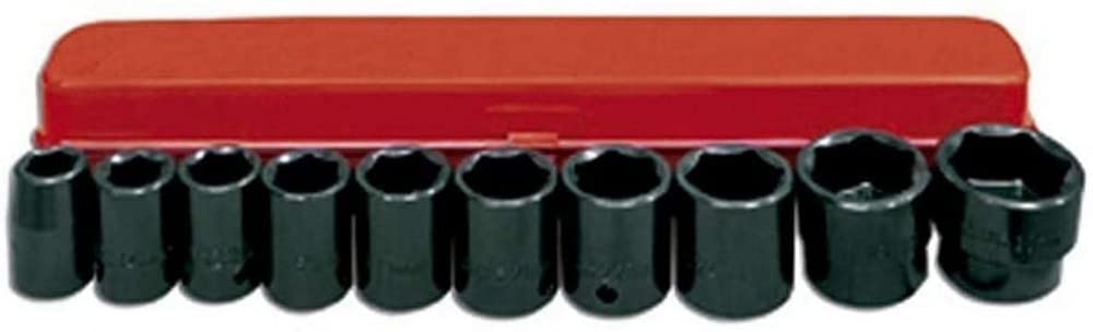 Ega Master 61266 - Kit of 10 Impact Socket Wrenches 1/2" Impact Socket Wrenches (10-24 Mm Long Serie)