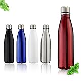 OUTERDO Double Wall Vacuum Insulated Water Bottle 17oz Stainless Steel BPA Free Long Neck and Bullet Shape Water Bottle Keeps Your Drink Hot & Cold Ideal for Outdoor Sports Camping Hiking Cycling