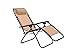 Sunjoy Zero Gravity Chair - Beige - Mesh Back - Foldable - Lockable Recline - 300 lbs Weight Limit