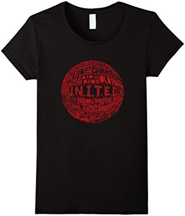 Womens Manchester United - Red Typography Print t-shirt Small Black
