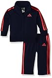 adidas Baby Boys' Iconic Tricot Jacket and Pant Set, Dark Indigo, 24 Months