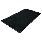 Guardian Platinum Series Indoor Wiper Floor Mat, Rubber with Nylon Carpet, 4'x6', Black