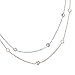 Humble Chic Cubic Zirconia Necklace - Simulated Diamond Crystal Rhinestone CZ Dainty Choker Station Chain, White Station, Rhodium-Electroplated, Silver-Tone