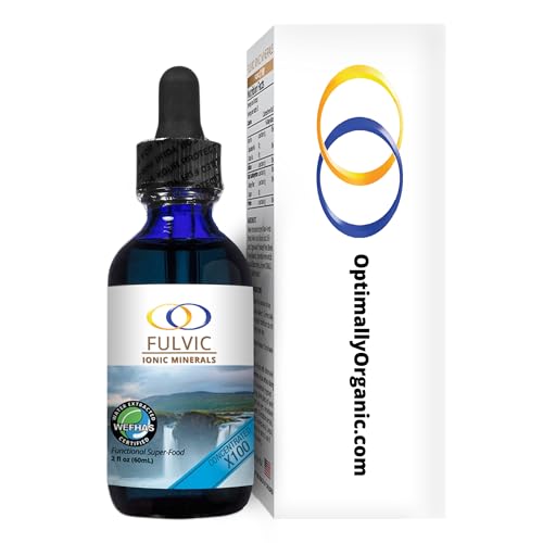 Optimally Organic Water Extracted Fulvic Ionic Minerals X100-2 Month Supply - Patented BioActive Ionic Fulvic Acid - Humic Acid - 77 Trace Minerals - Every Essential Amino Acid - Electrolytes