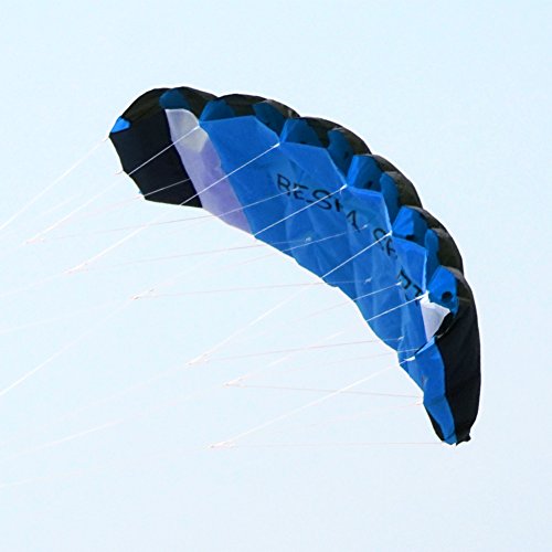 Besra New Arrival Huge 74inch Dual Line Parachute Stunt Kite with Flying Tools 1.9m Power Parafoil Kitesurfing Training kites Outdoor Fun Sports for Beach (74inch Blue)