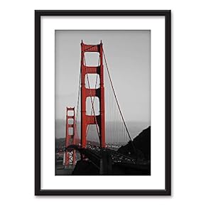 Framed Wall Art Modern City View Giclee Printed Art in Black Picture Frames White Matting - 23x31 inches