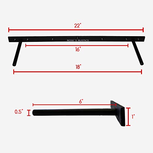 Heavy Duty Floating Shelf Brackets Set of 2 Black Hidden Shelf