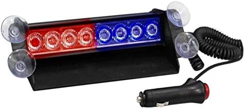 Roy Imaging LED Car Dash Strobe Flash Warning Light Police Car Styling Lamp with Suction Cups for Interior, Roof and Windshield for Isuzu (Red and Blue, 8W)
