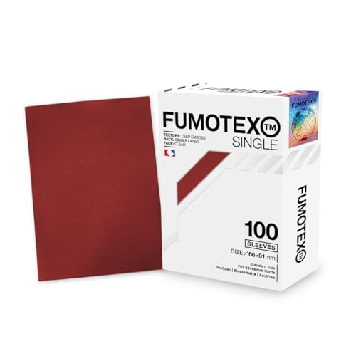 FUMOTEX SINGLE SLEEVE (フモテックス シングル スリーブ) 100枚入 トレーディングカード エンボス加工 高透過性クリア レッドルビー