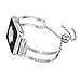 Wearlizer Womens Silver Compatible with Apple Watch Band 42mm 44mm iWatch SE Bling Jewelry U-Type Wristband Steel with Rhinestone Bangle Replacement Strap Metal Bracelet Chain Series 6 5 4 3 2 1
