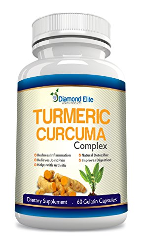 Premium Turmeric Curcumin by Diamond Elite - 500mg- 60 Capsules - 250 mg - 95% Standardized Curcuminoids - Premium Pain Relief & Joint Support & more! Made in the USA! 100% Money Back Guarantee!