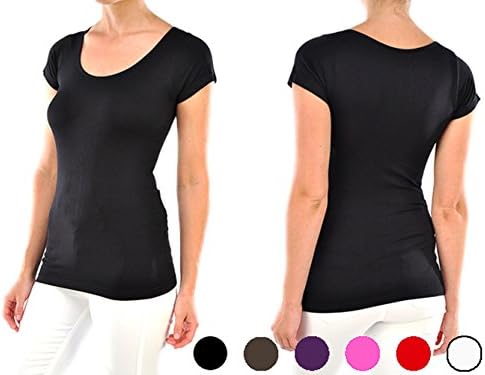 5 Pack - Women's Activewear T-Shirt Top - Cute Yoga Tees (Various Colors)