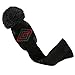 Scott Edward Grey Red Black Abstract Pattern Golf Club Head Covers, Acrylic Yarn Double-Layers Knitted, Set of 4